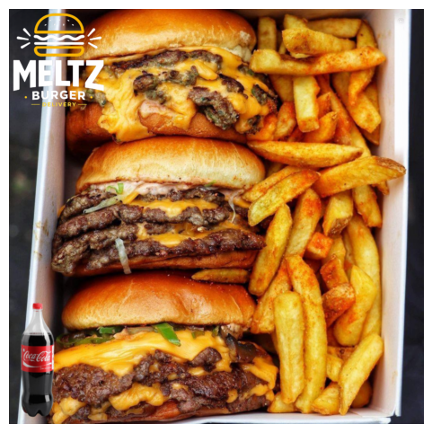 COMBO Trio Smash - 3X Classic Smash Burguer + 500g Fritas + Coca-Cola 2L